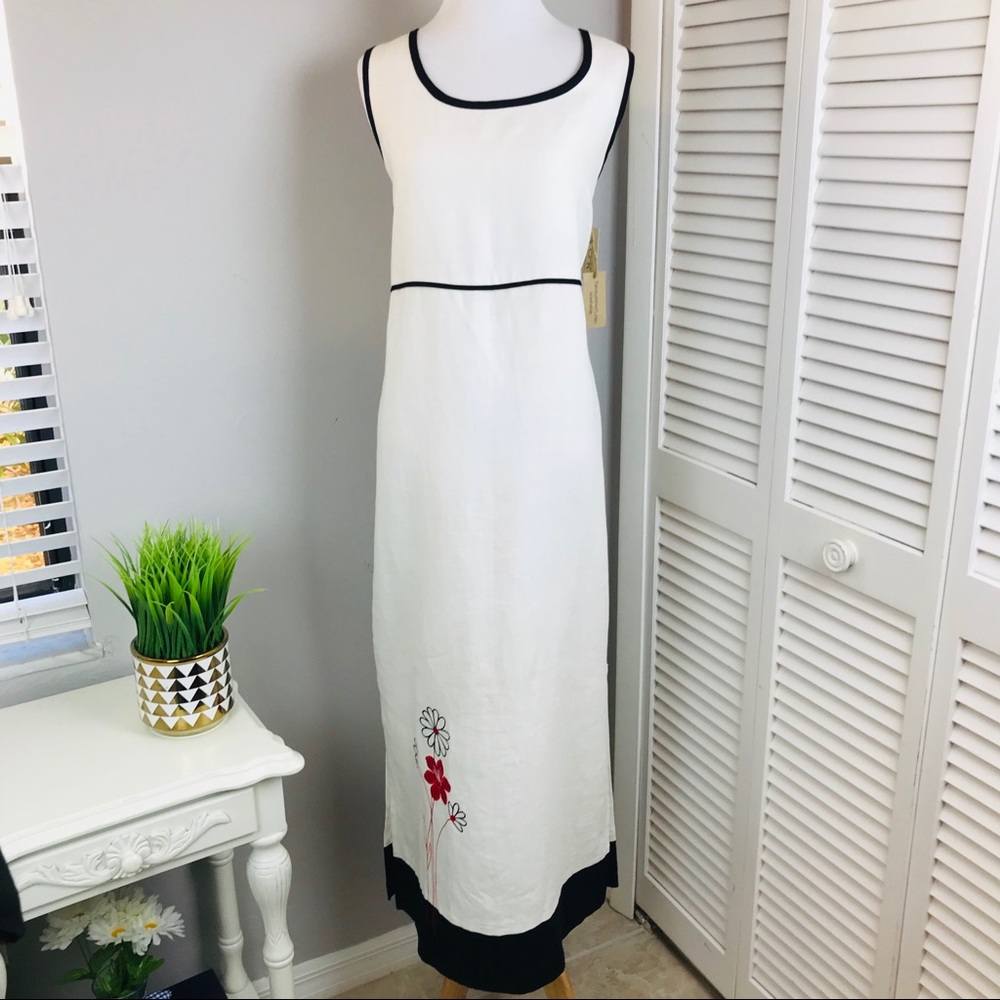 Norton McNaughton White minimalistic linen Dress